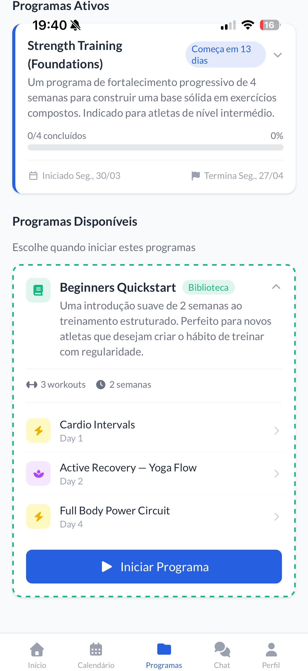 Programas Dispon&iacute;veis